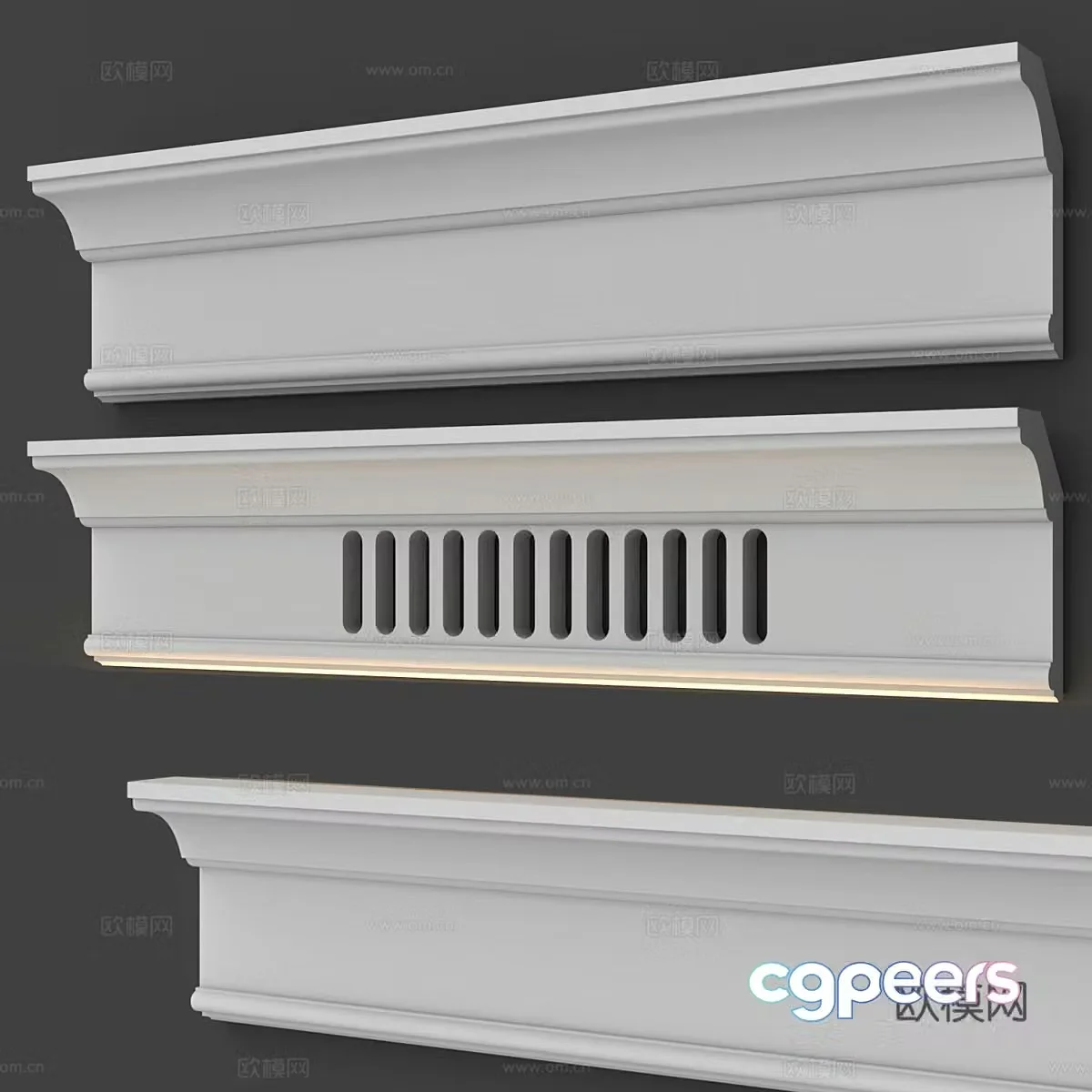 Nordic simple lines gypsum lines line wall lamp 3d model