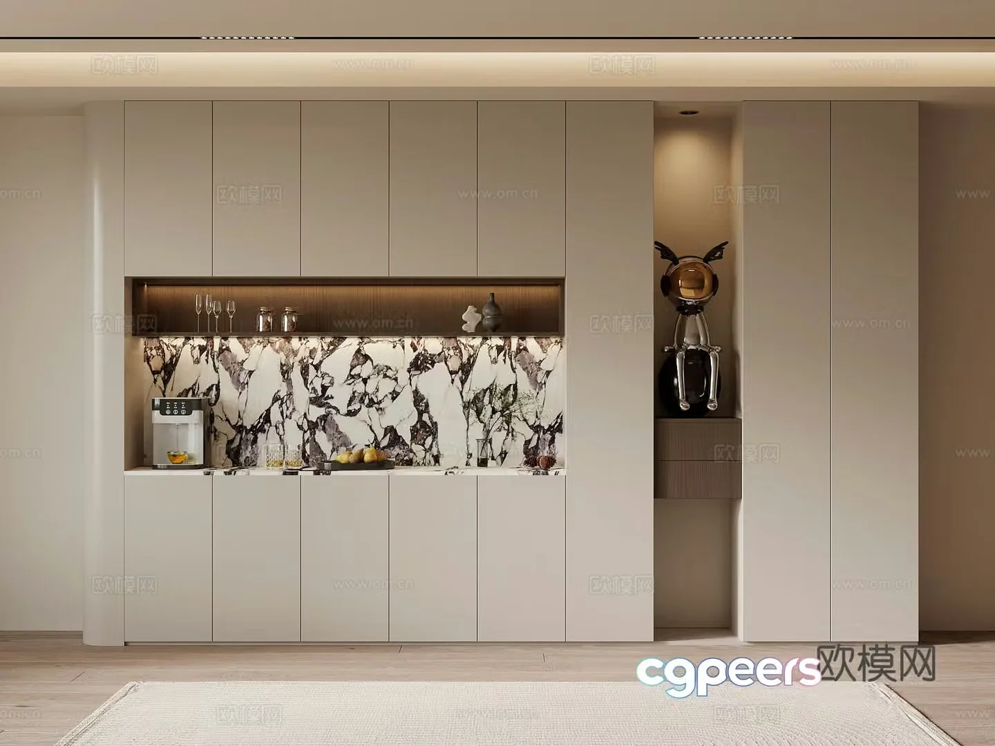 Modern wine cabinet sideboard 3d model