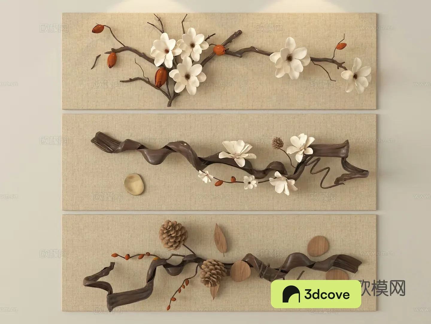 A Decorative Wall Art Piece With A Floral Design