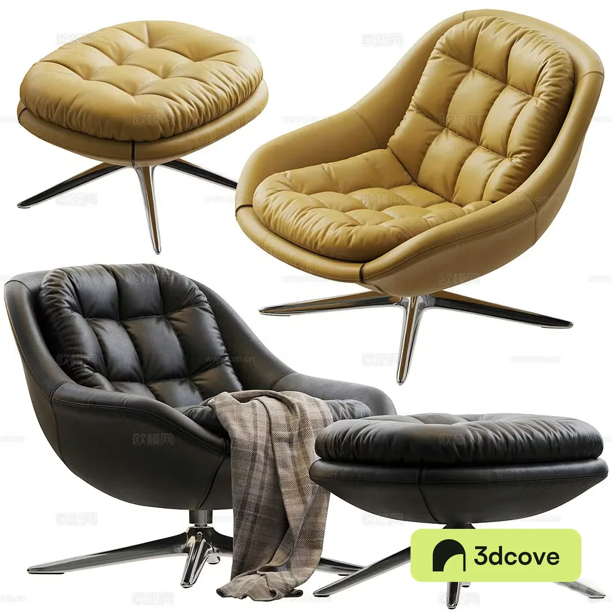 Modern Italian Kendall lounge chair