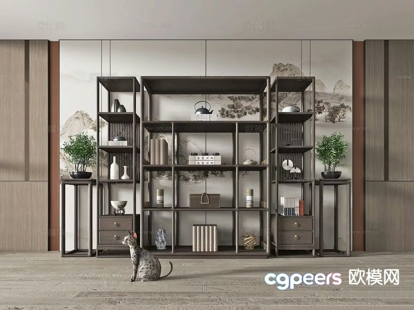 New Chinese style Bogu rack 3D model
