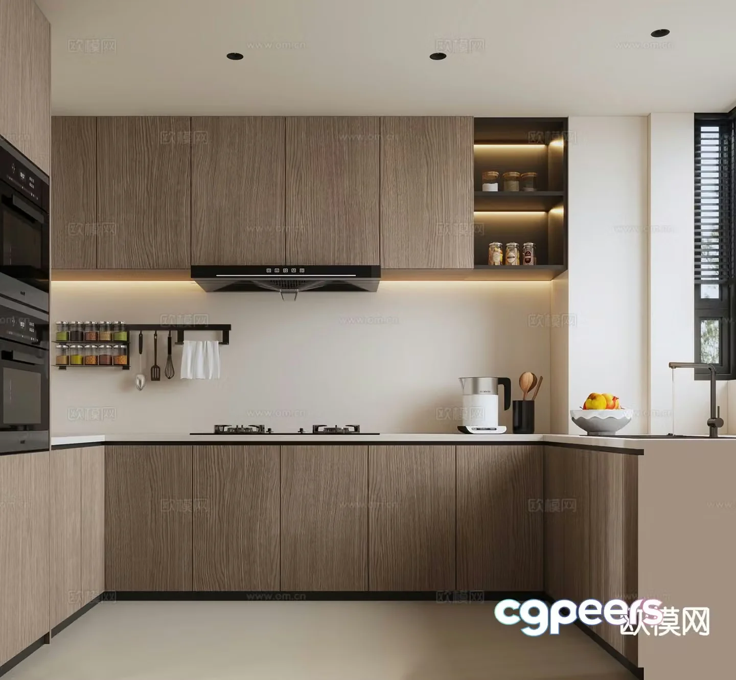 modern kitchen cabinet 3d model