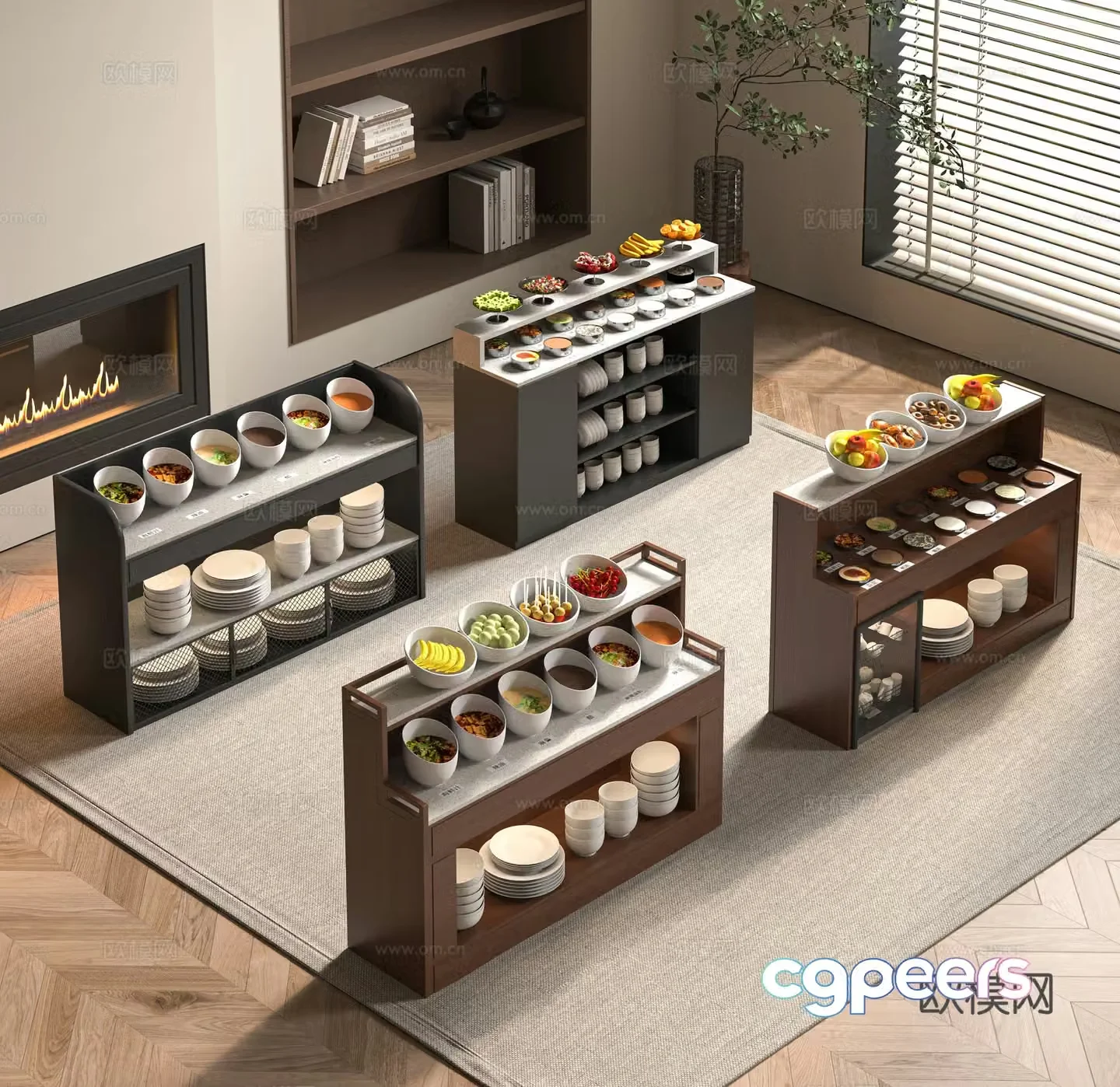 Modern seasoning table 3D model