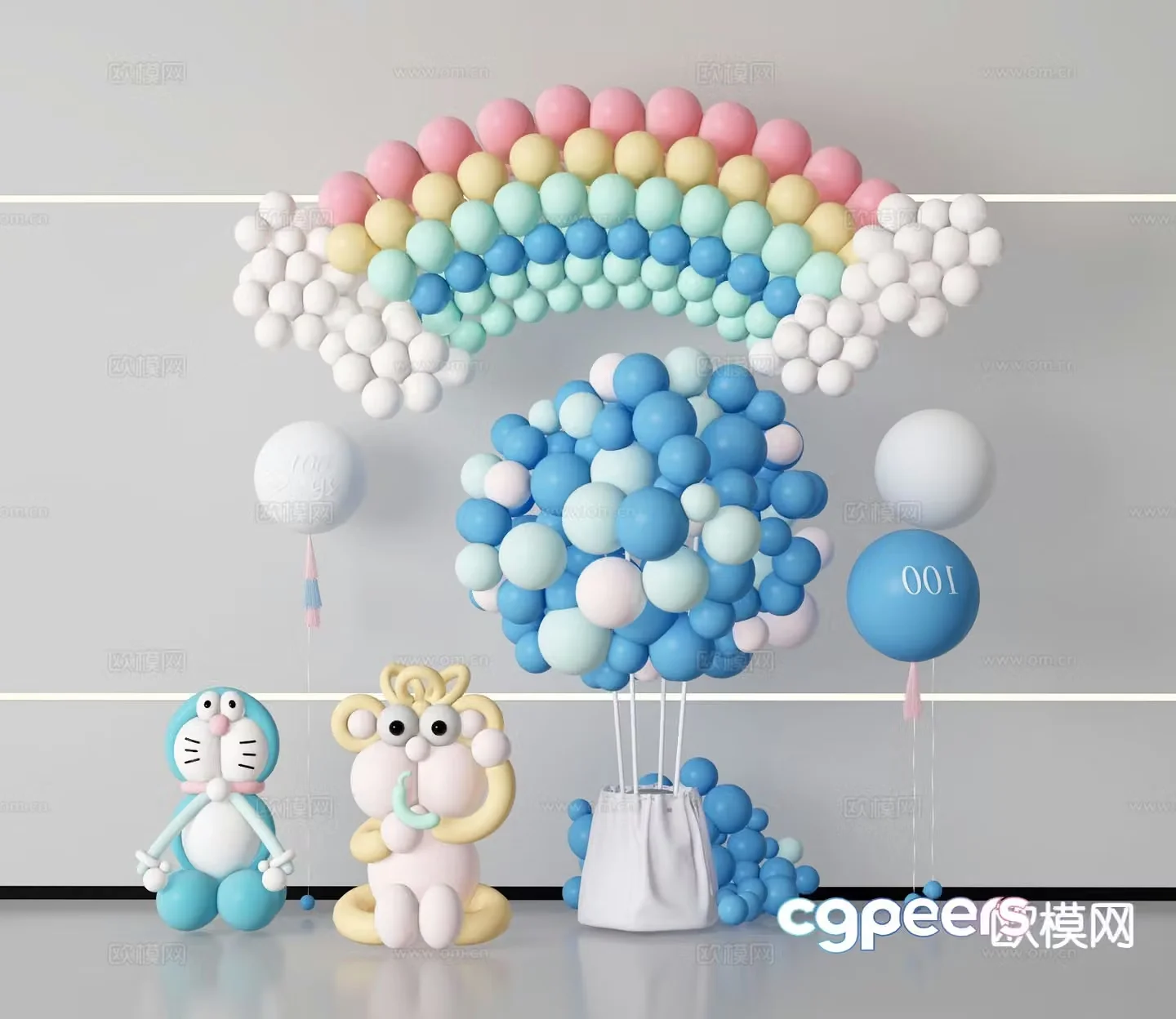 Balloon Beauty Internet Celebrity Beauty 3D Model