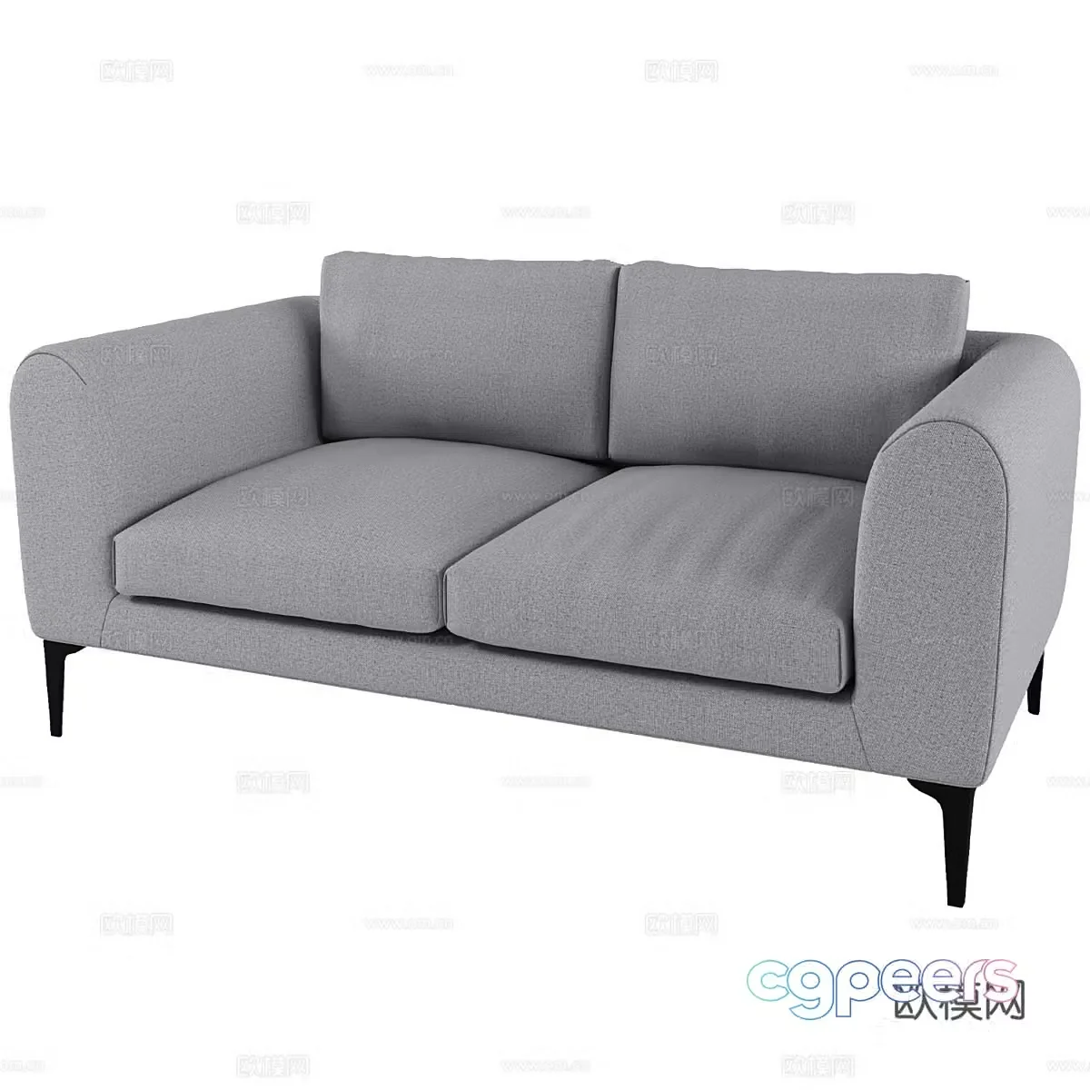 Modern simple double sofa double sofa simple sofa living room sofa pillow 3D model