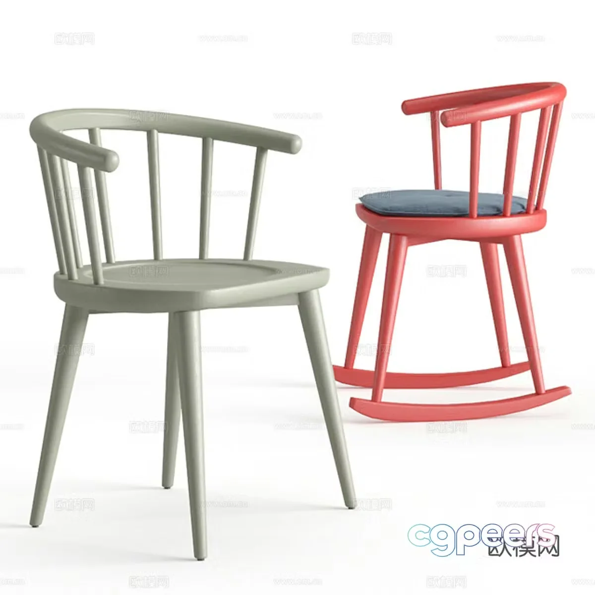Modern wooden children’s chair 3d model