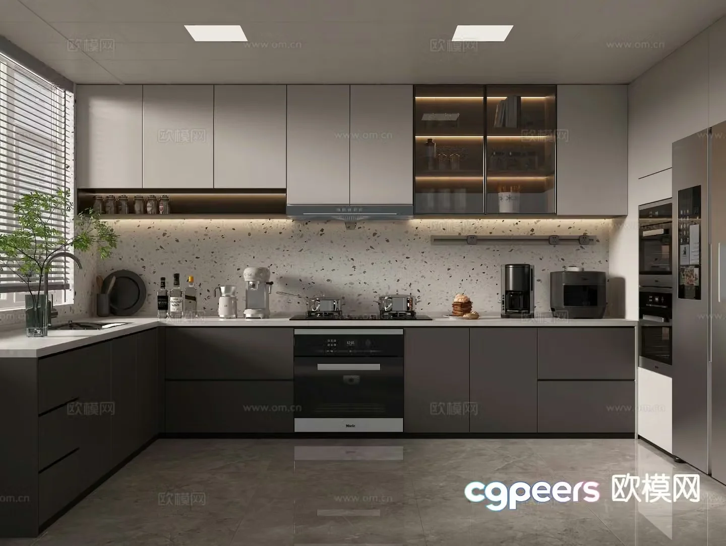modern kitchen cabinet 3d model