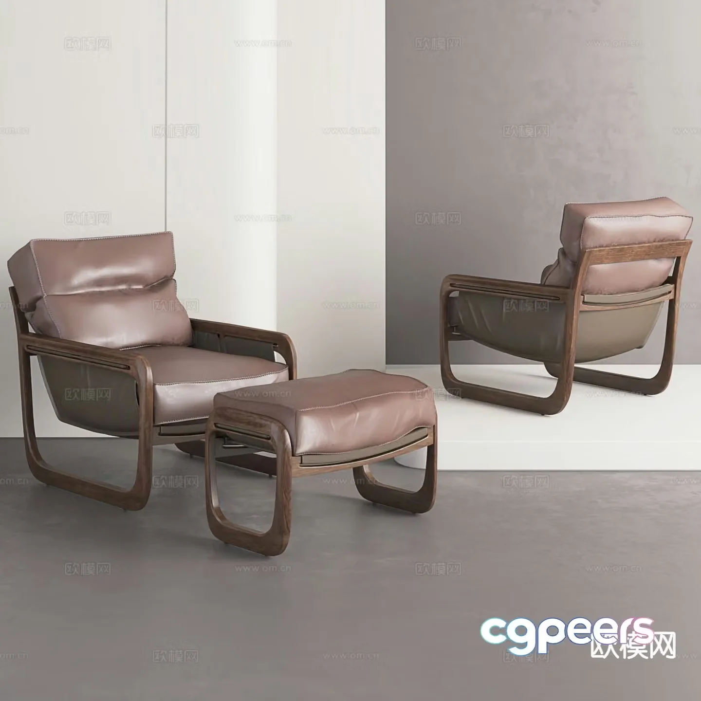 Medieval style chair leisure chair 3d model