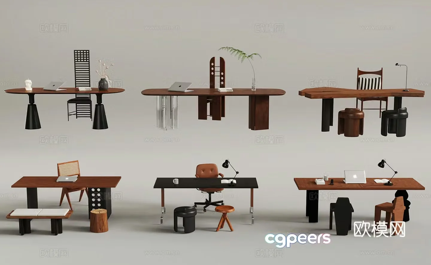 Medieval style desk writing desk 3d model