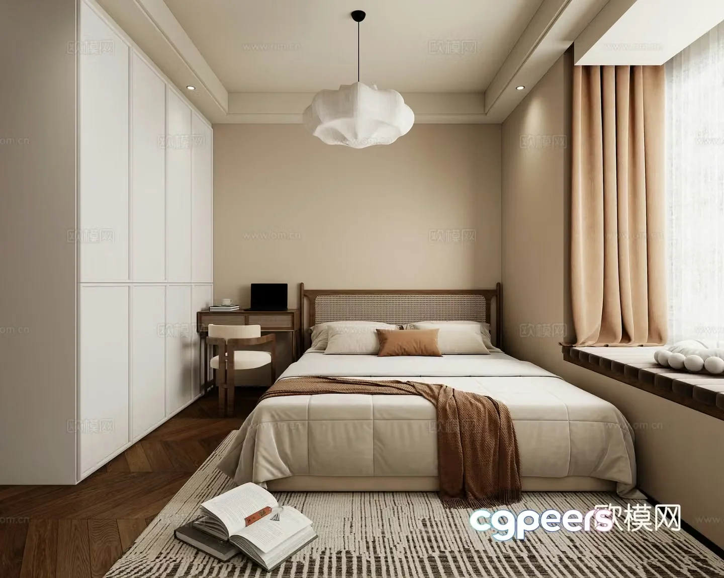 Middle-aged bedroom 3d model