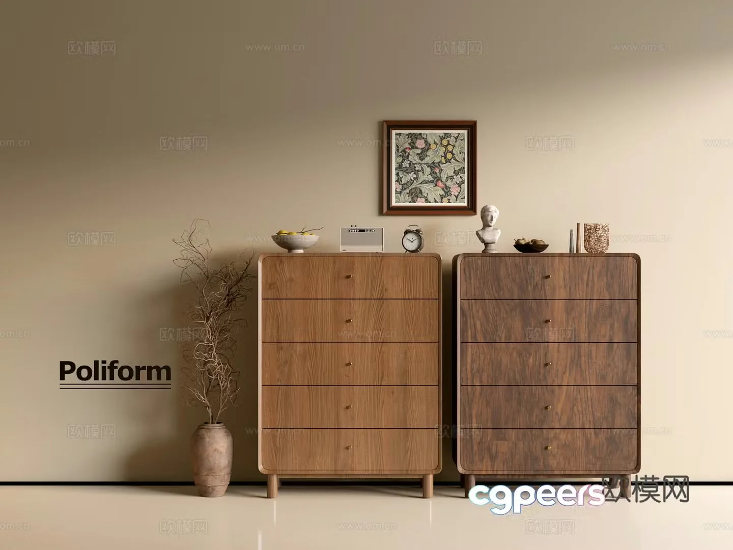Modern wood grain cabinet ins wind minimalist wind cabinet whole cabinet sideboard balcony cabinet storage 3D model