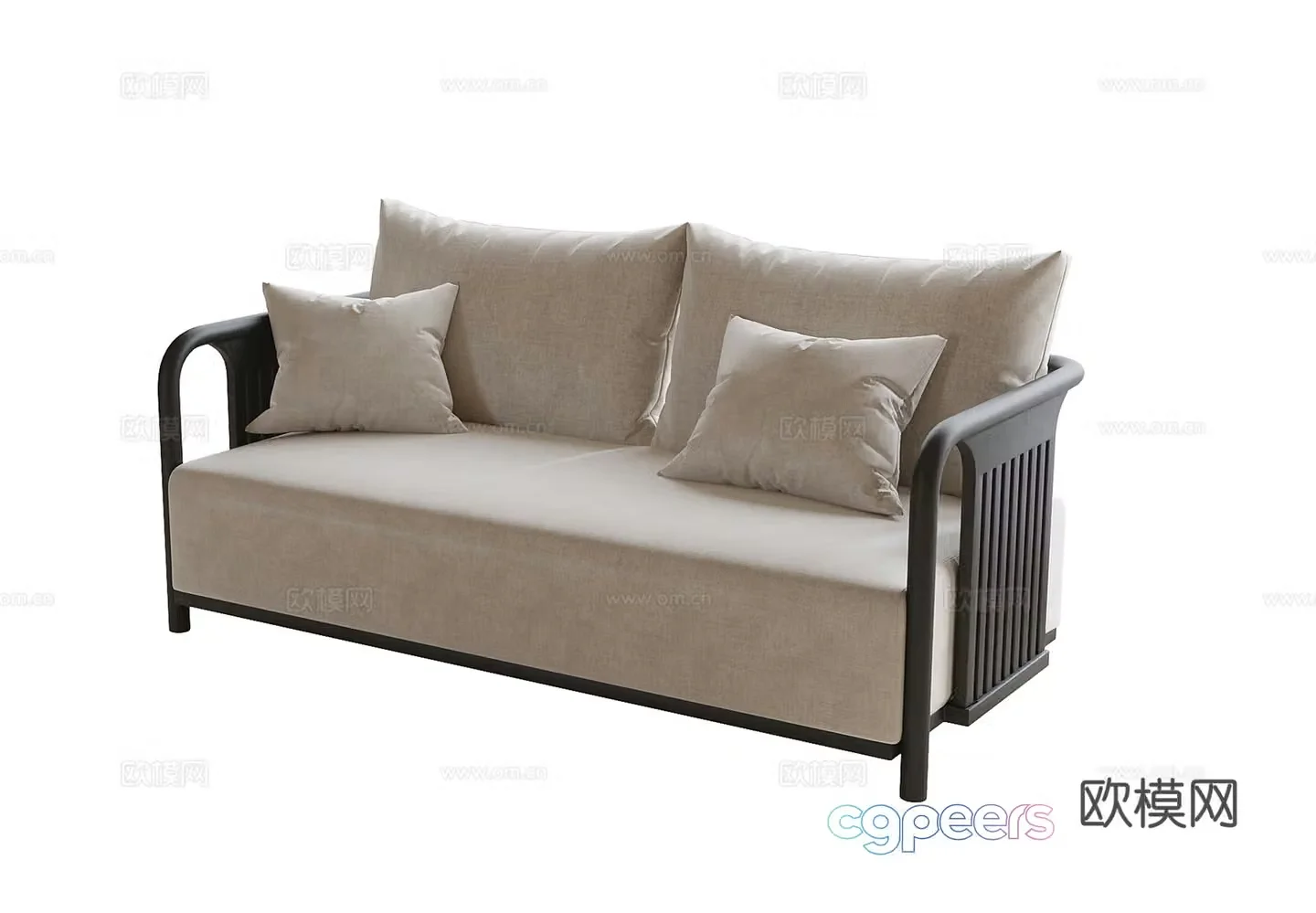 New Chinese style double sofa 3d model