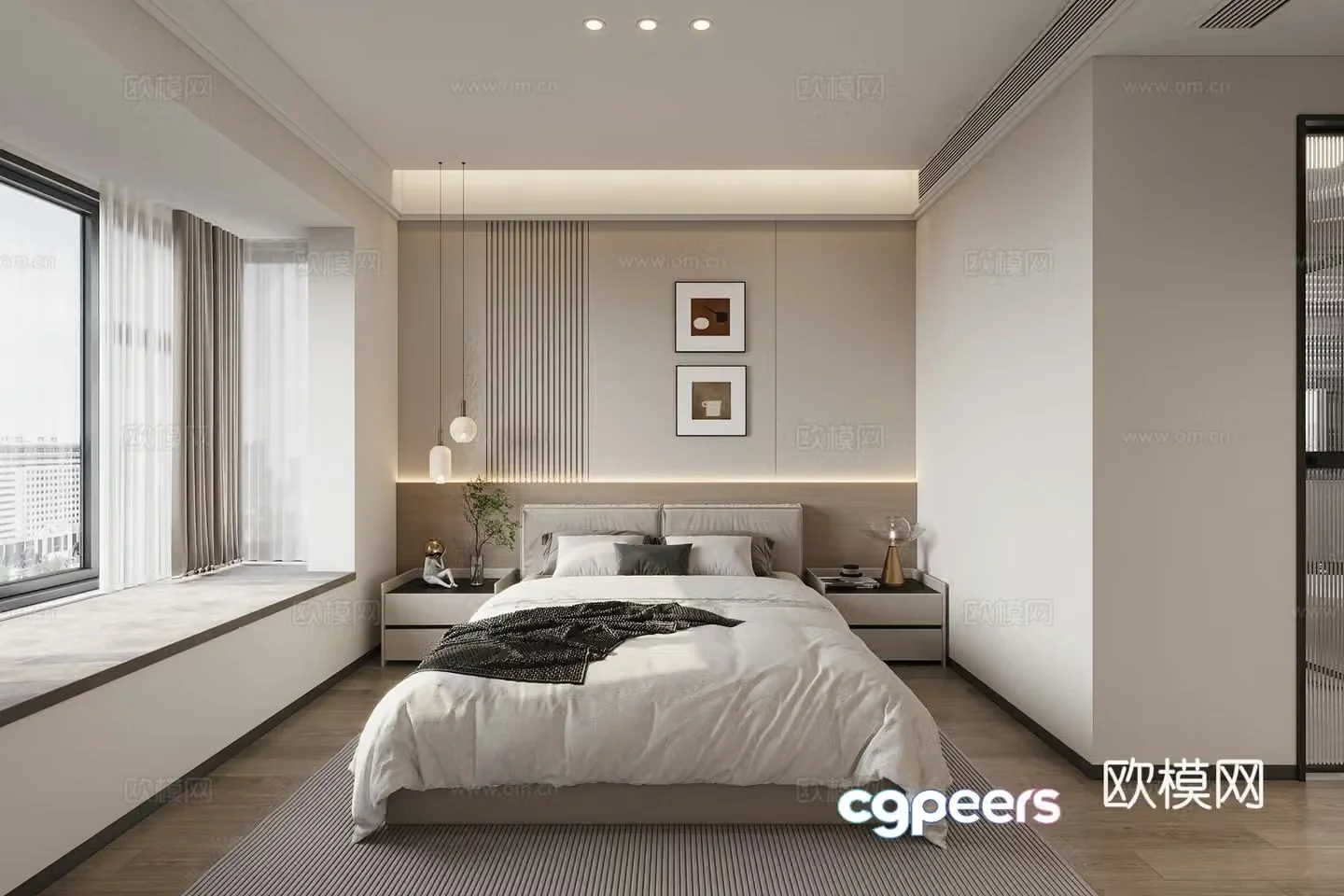 Modern bedroom master bedroom 3d model