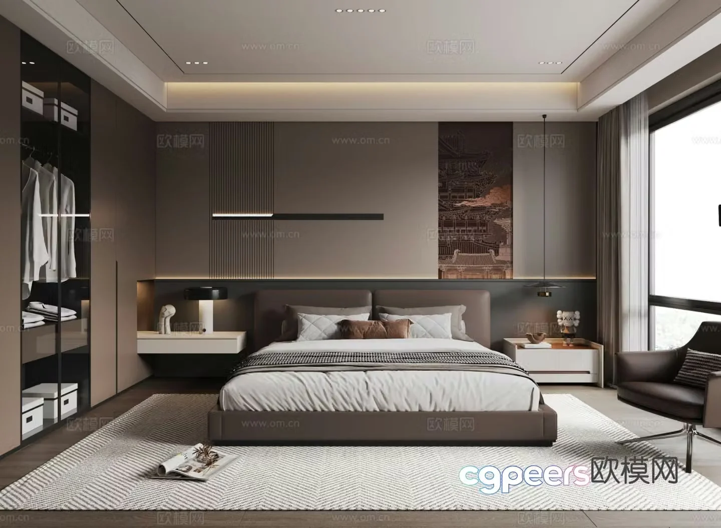 Italian style bedroom master bedroom 3d model