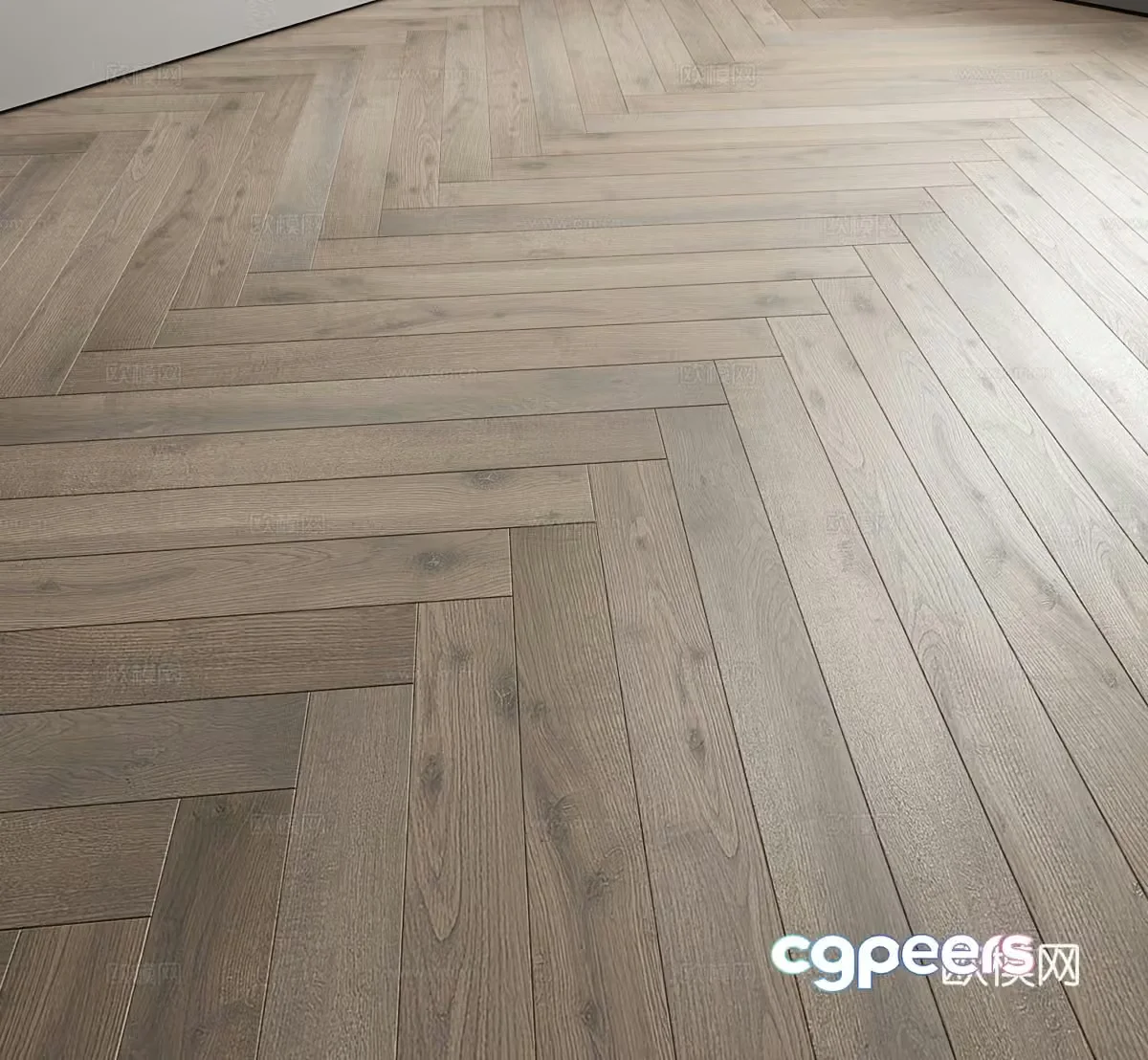 Herringbone wood floor 3d model