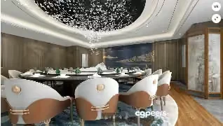 Dining Room With White Table 3D Model – 6673 – VRAY Render