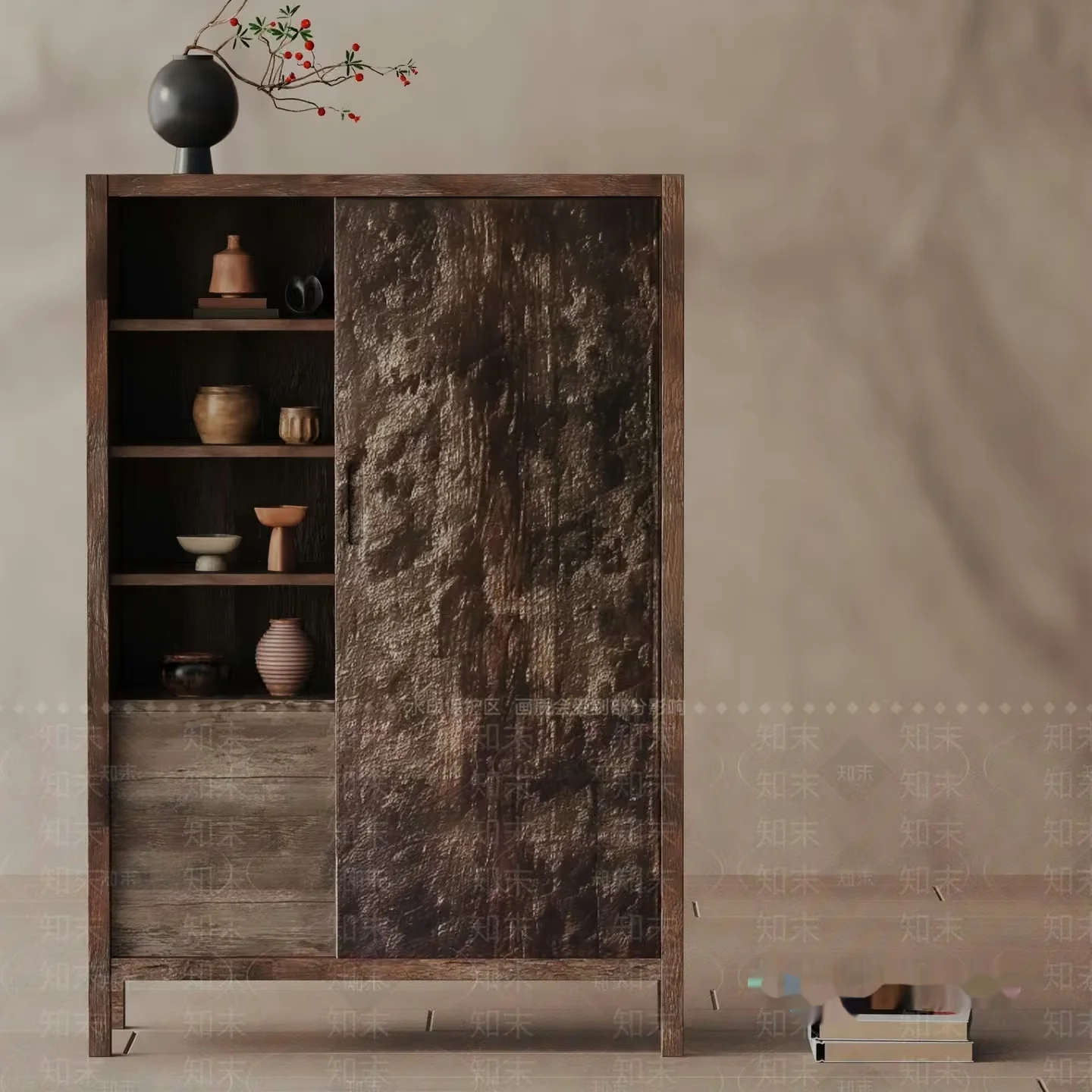 Modern Wood Cabinet 3D Model – 17166 – VRAY Render