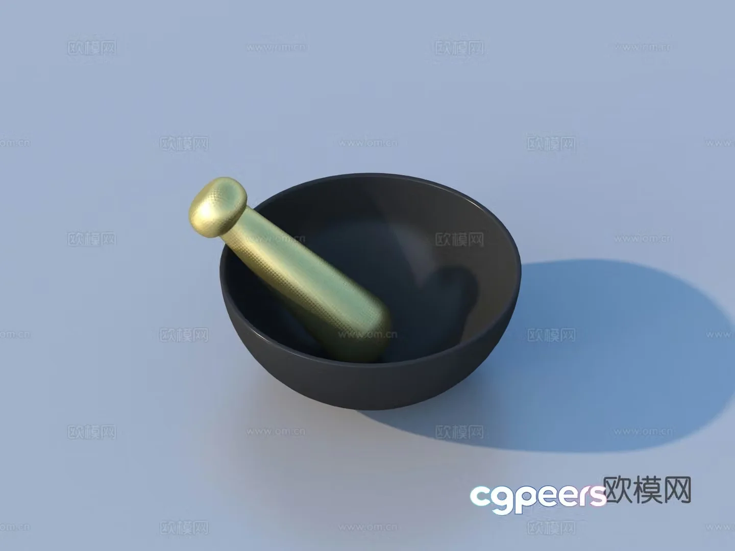 Grinding pot mortar pounding medicine pestle medicine pestle 3D model