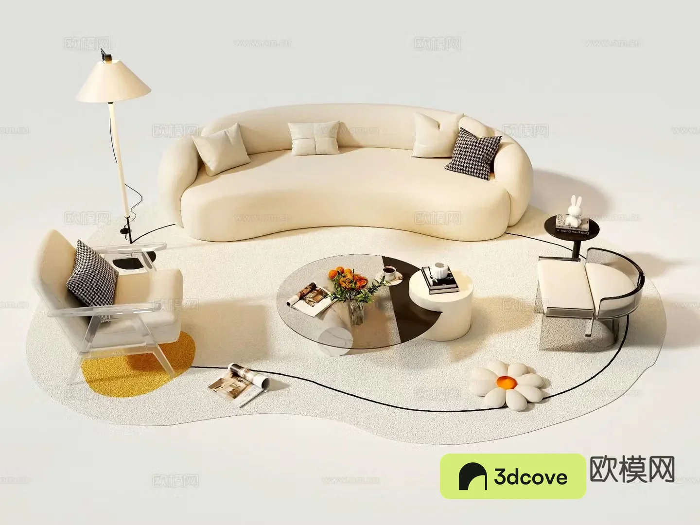 Cream style modular sofa