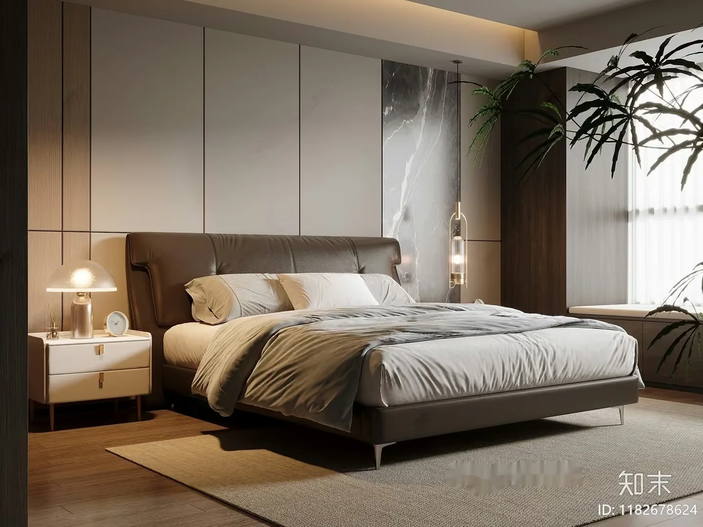 Cozy Modern Bedroom 3D Model – 16670 – CORONA Render