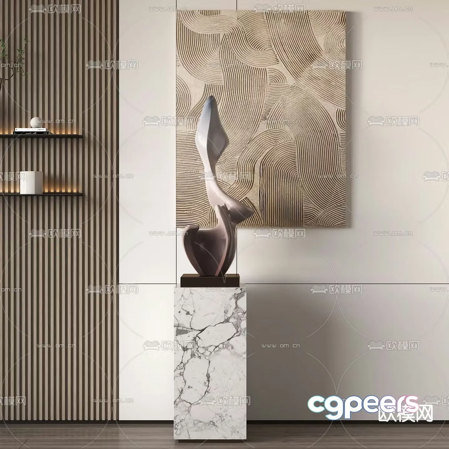 Modern abstract sculpture 3d model