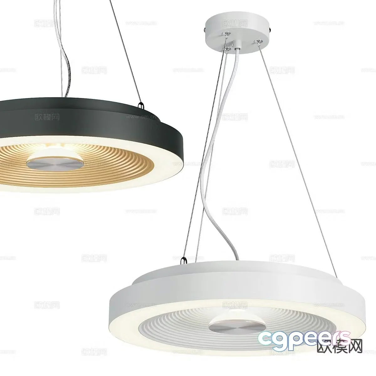 Simple chandelier round chandelier 3d model