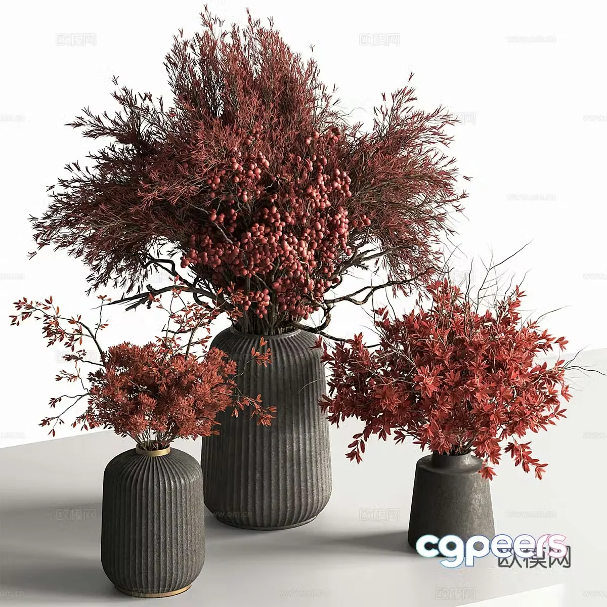New Chinese style vase dead branch floral 3D model