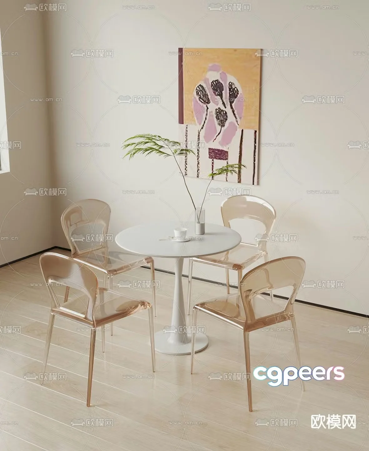 Modern negotiation tables and chairs leisure tables and chairs 3D model
