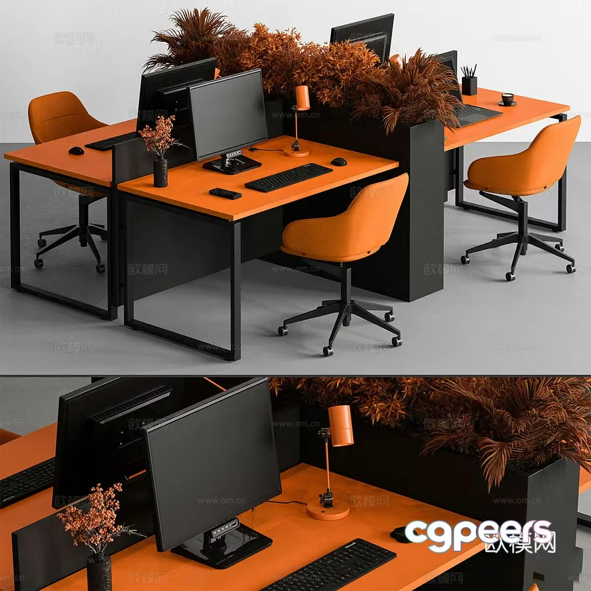 Modern Italian employee office desk chair 3d model