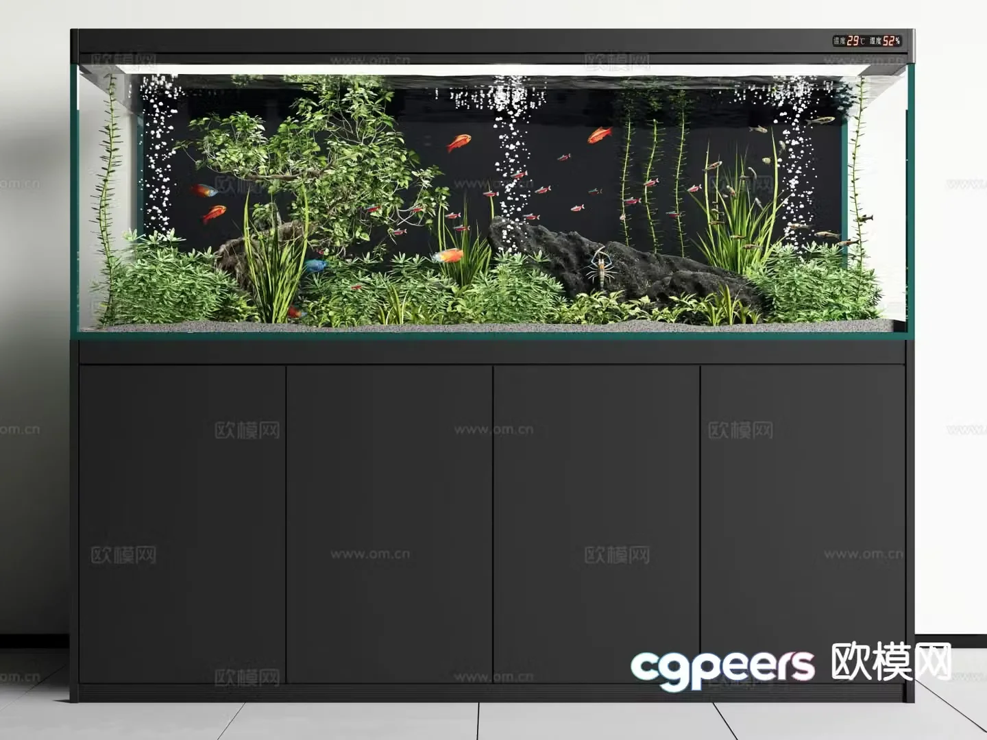 Modern fish tank aquarium 3d model