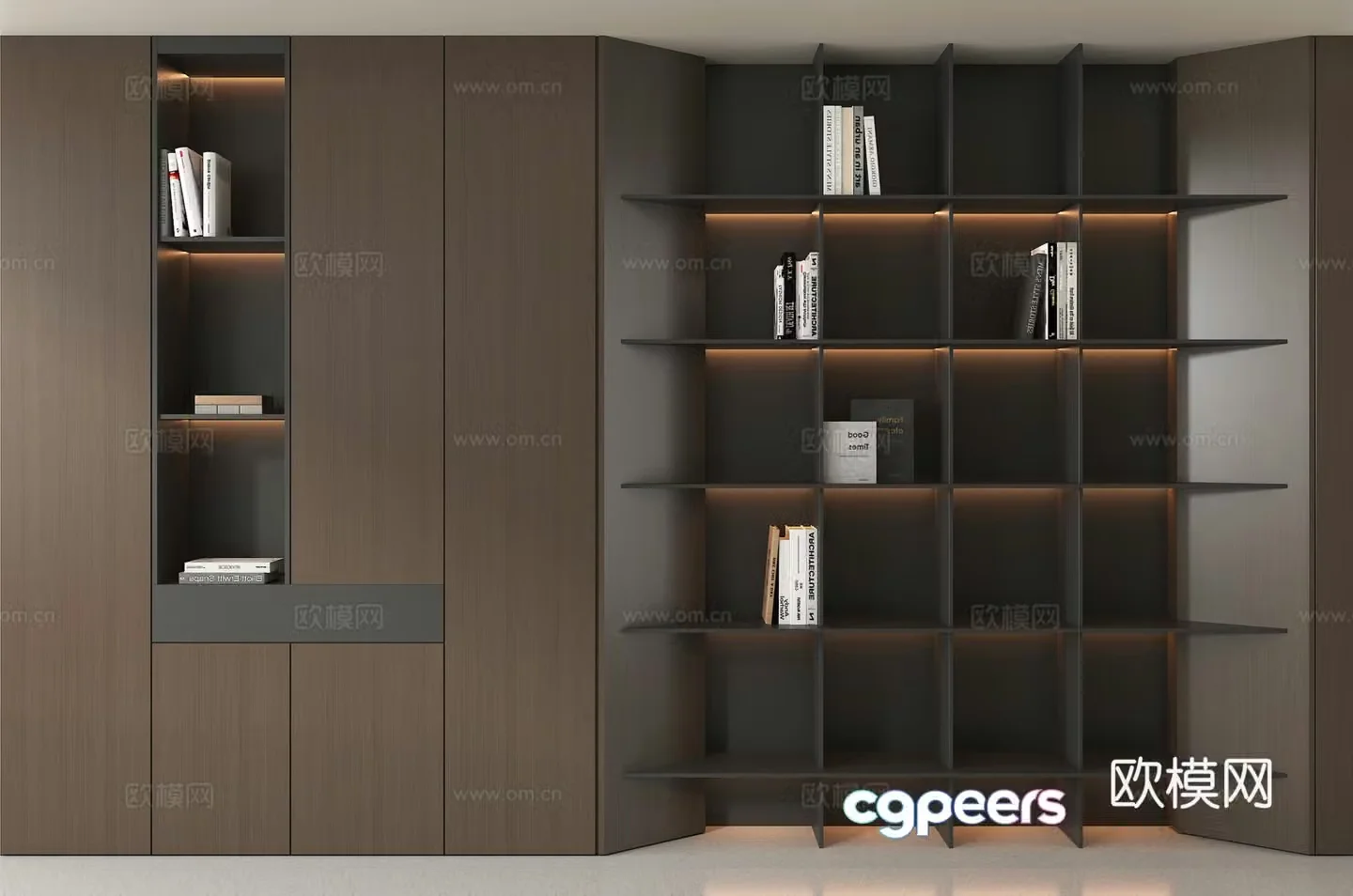 Showcase Decoration Cabinet Books Ornamental Ornament Storage Cabinet 3D Model