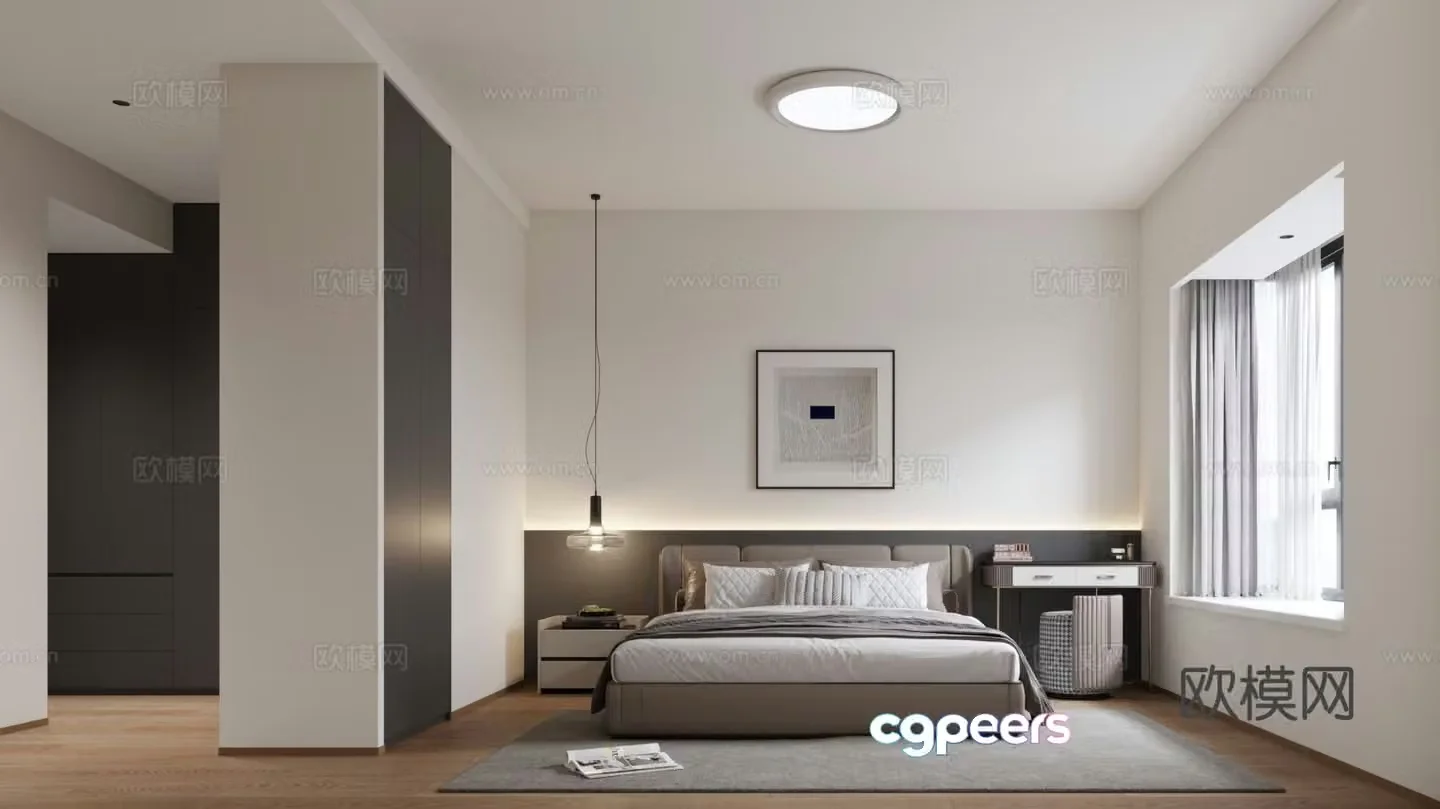 Modern bedroom master bedroom 3d model