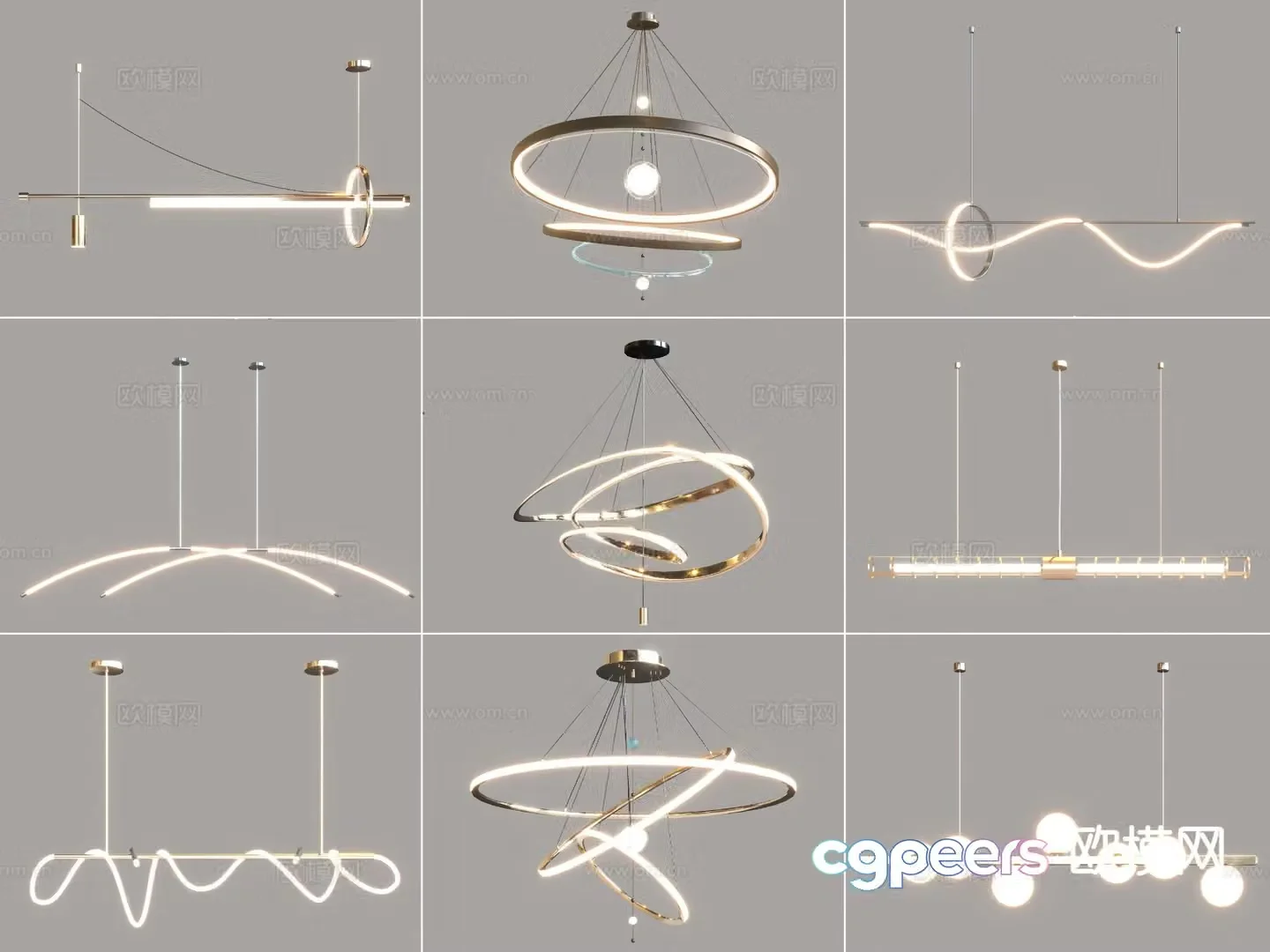 Modern dining room chandelier 3d model