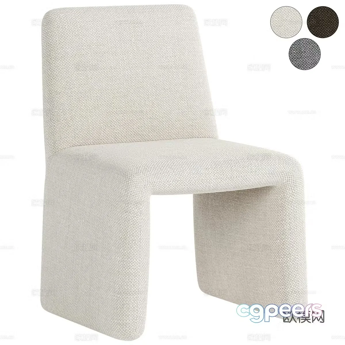 Modern Italian fabric single chair 3d model