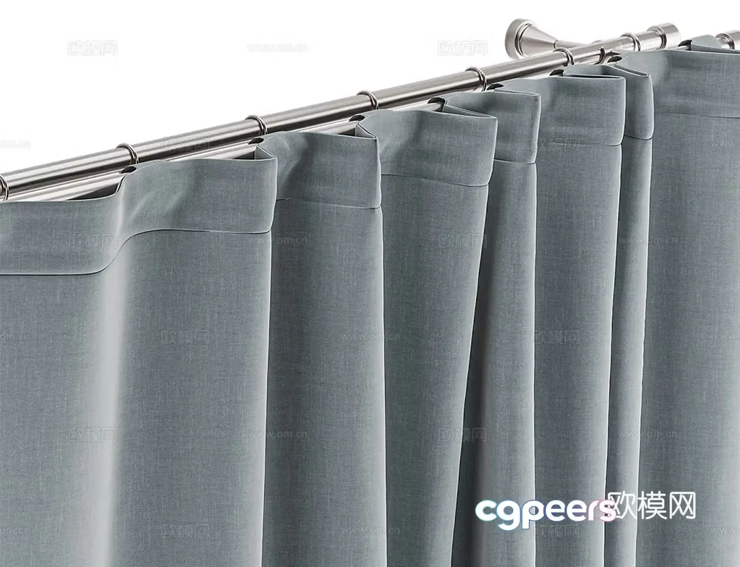 Roman rod curtain 3d model