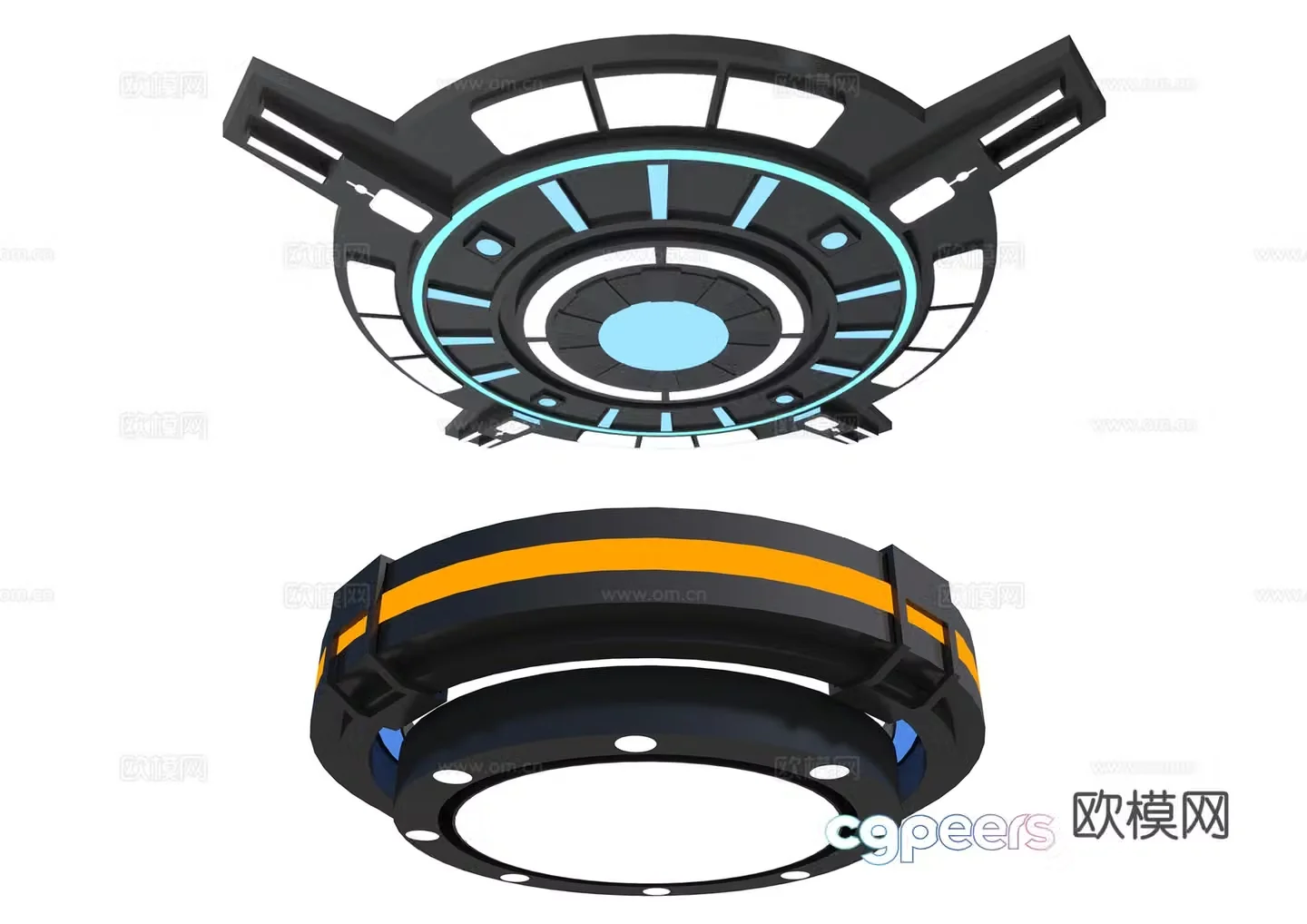 Modern Internet cafe decorative lamp special-shaped ceiling lamp 3D model