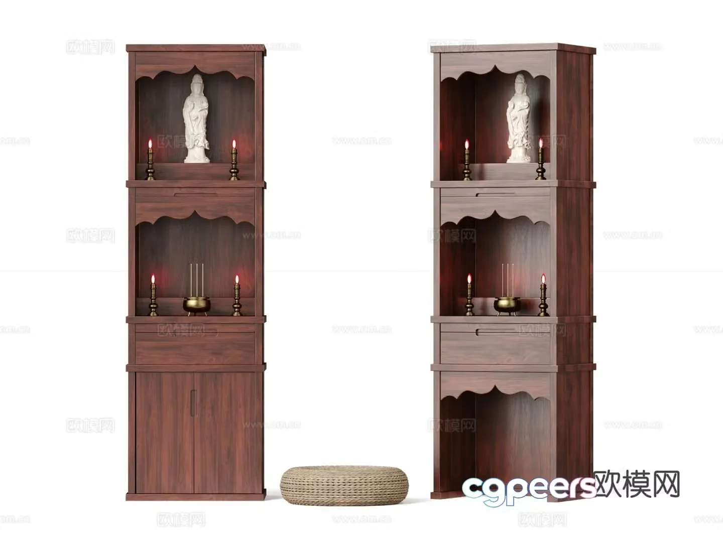 New Chinese style Buddhist niche cabinet 3D model