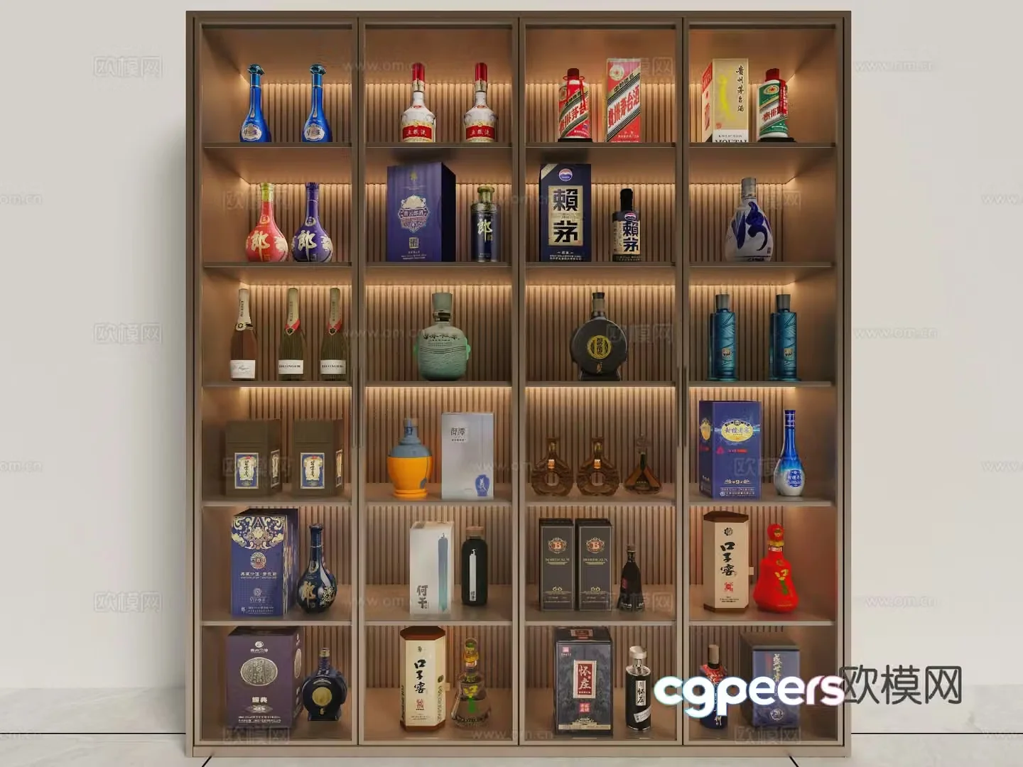 Glass wine cabinet Liquor wine cabinet 3D model