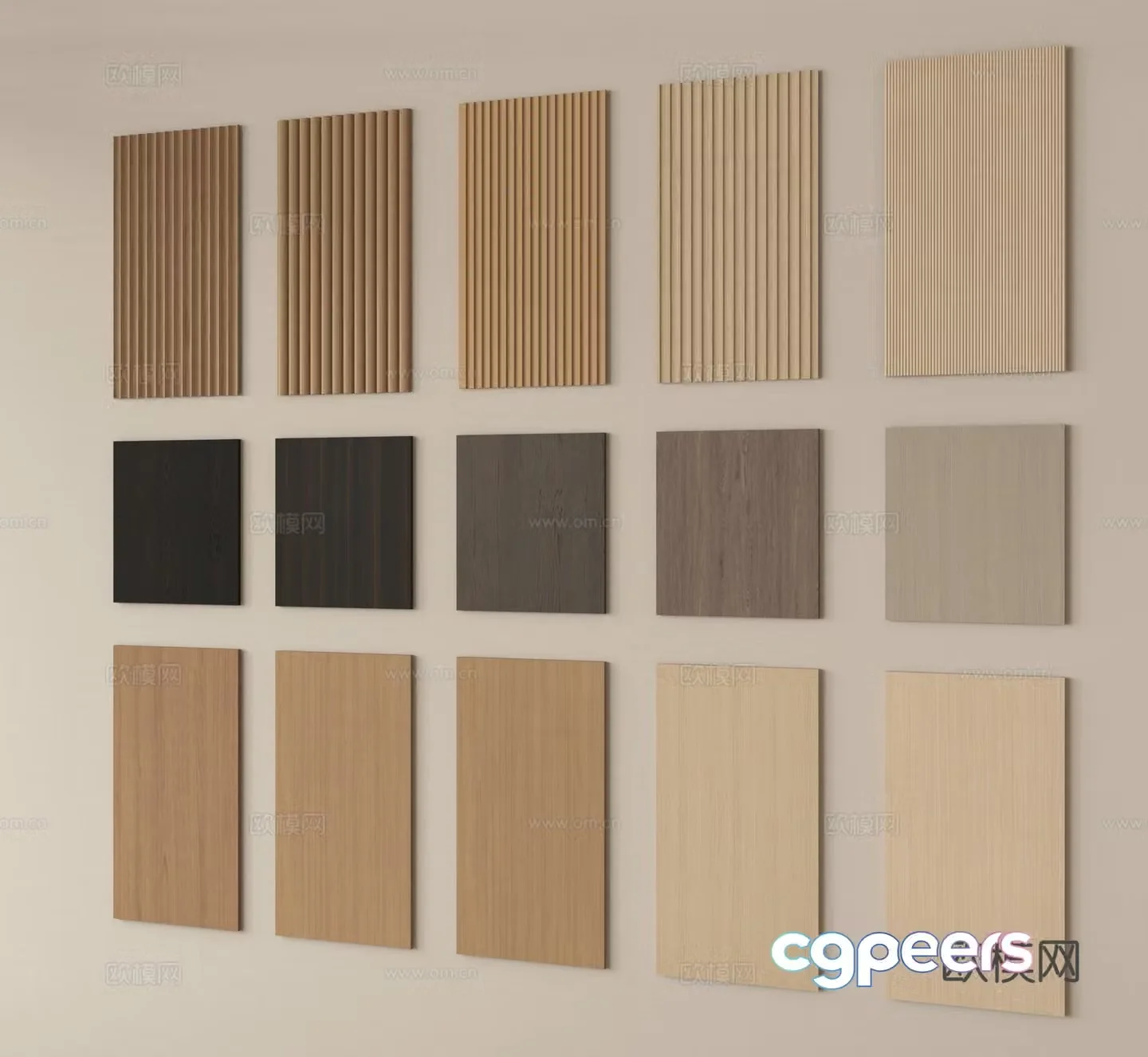 Wall panel Great Wall panel Wavy panel Decorative panel Grating panel 3D model