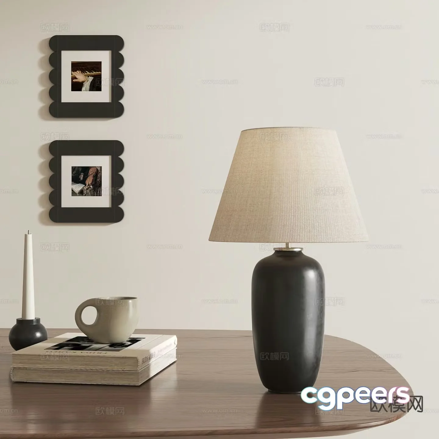 Medieval style desk lamp 3d model