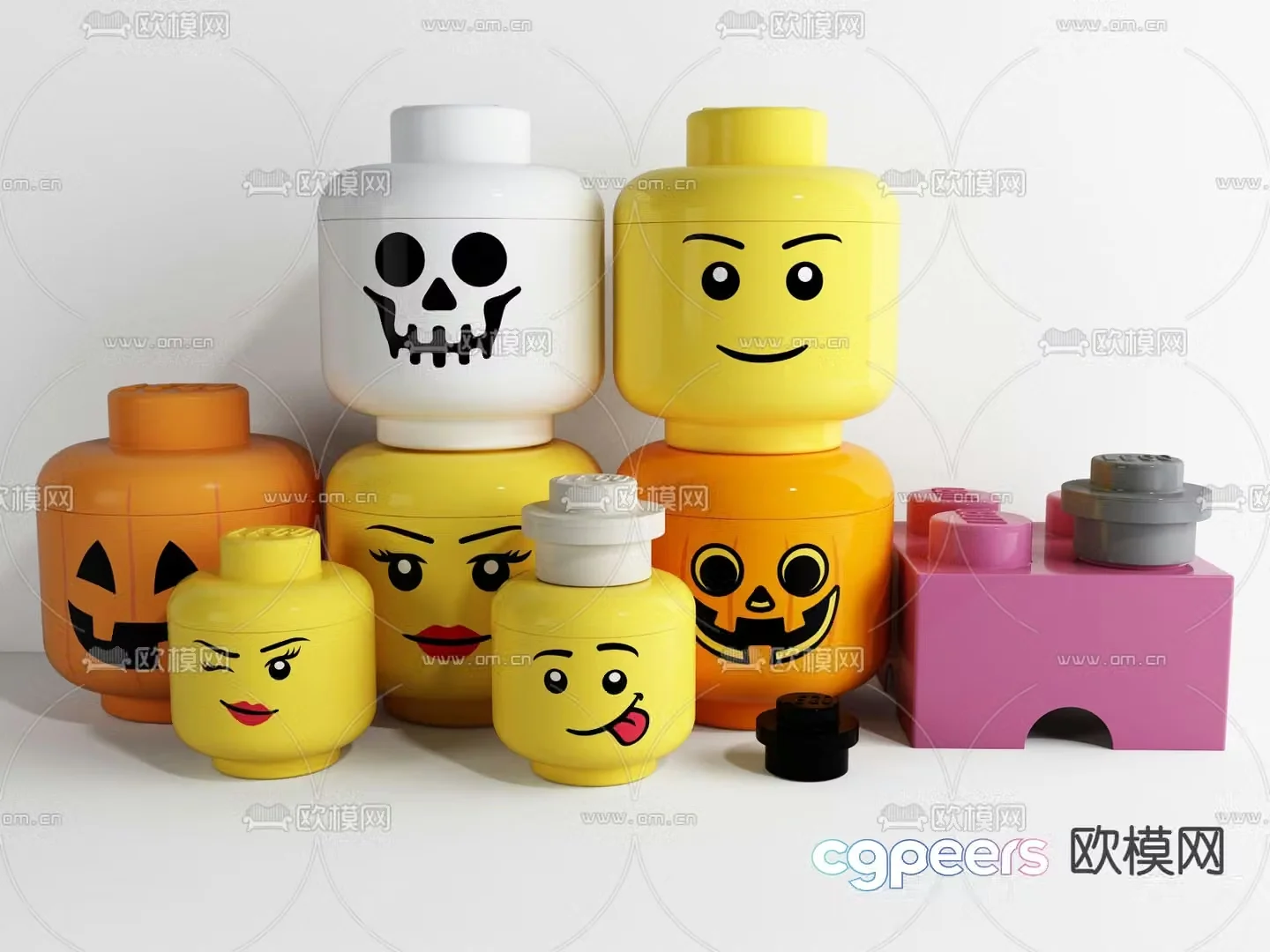 Modern toy building blocks lego 3d model