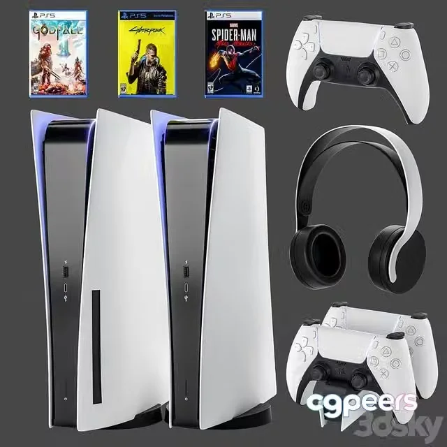 3ds Max Free – Game console with headphones PS5 Sony PlayStation 5