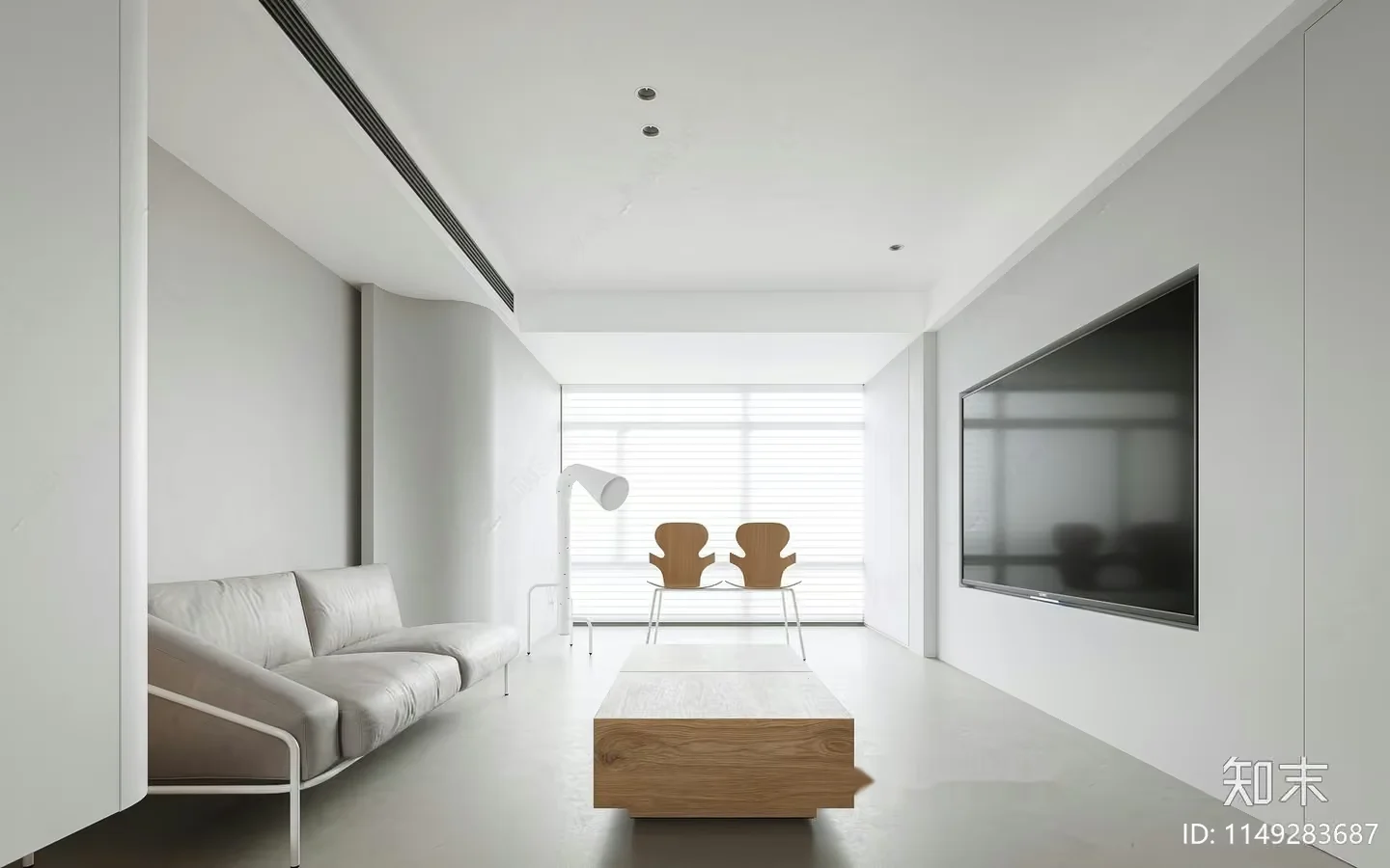 Modern Minimalist Living Room 3D Model – 9819 – VRAY Render