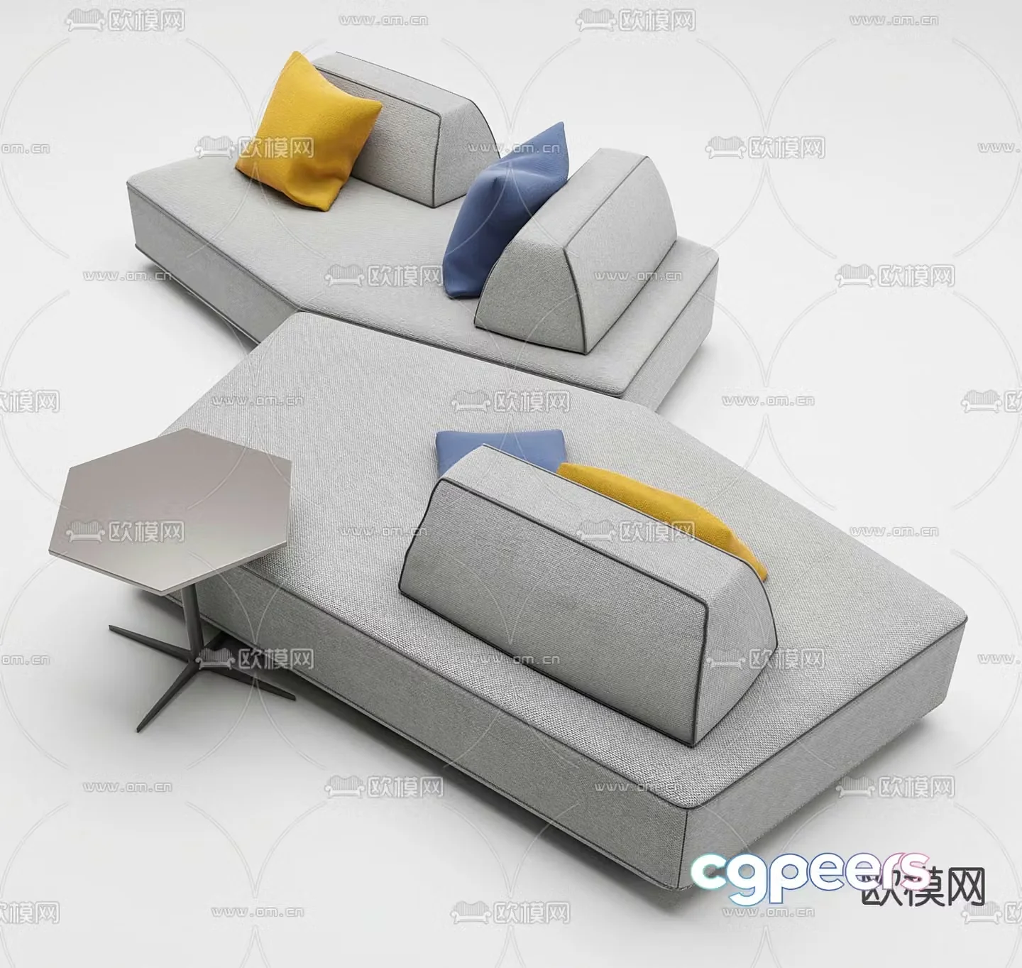 Office sofa negotiation sofa 3d model