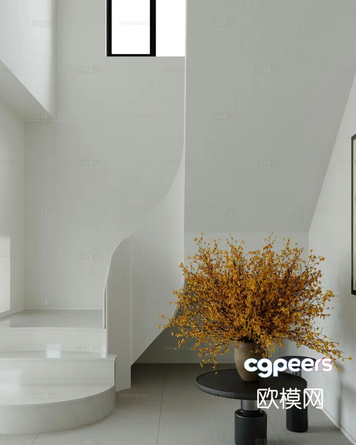 Modern floral ornament 3d model