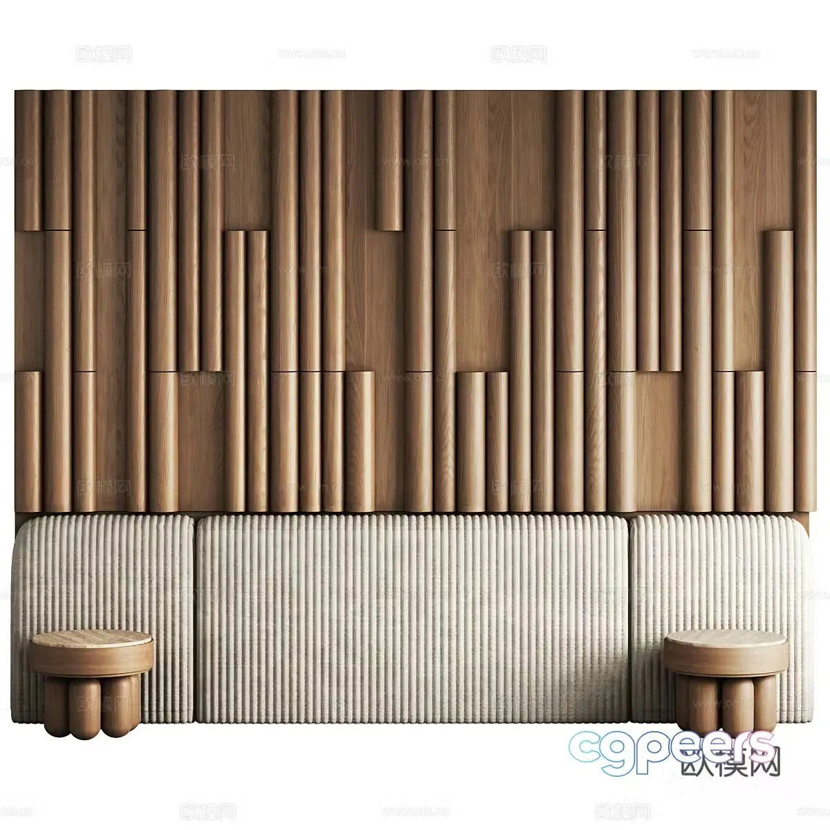 New Chinese style medieval style bedside background wall 3D model