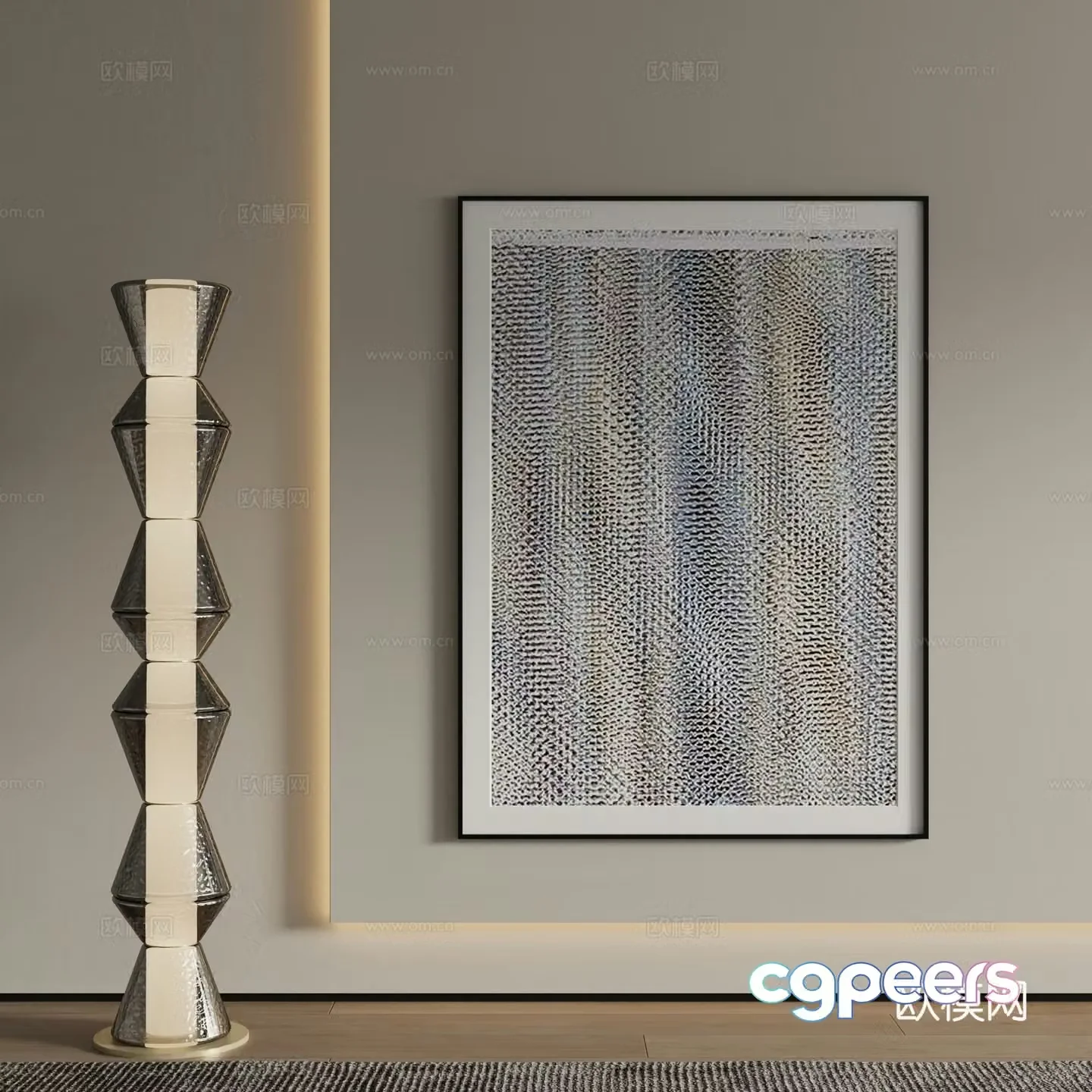 Modern abstract painting decorative painting 3d model