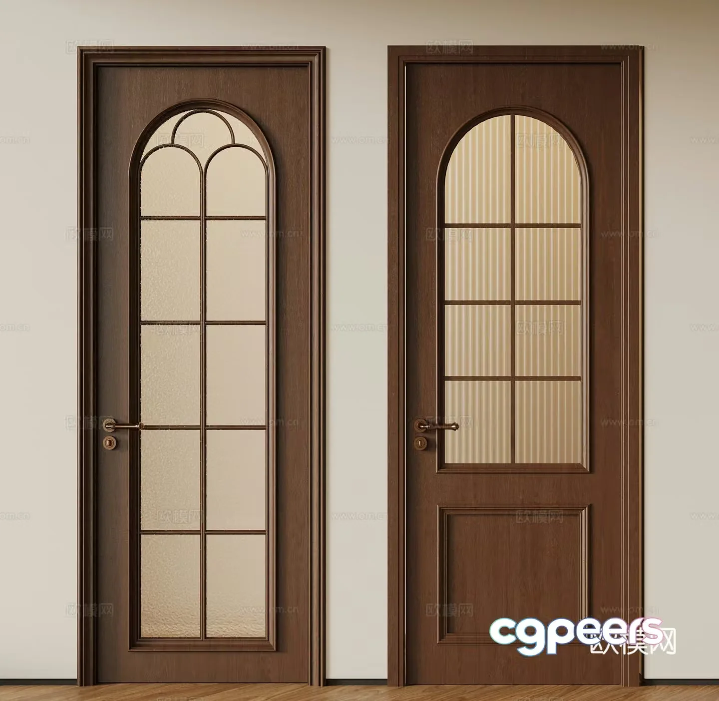 Modern medieval single-open door retro wooden door single-open door 3D model
