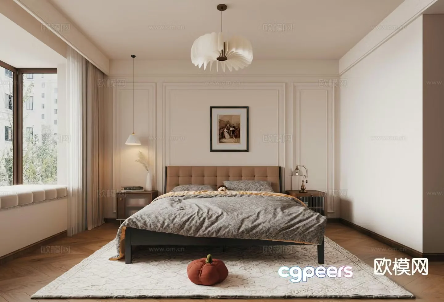 Medieval style bedroom master bedroom 3d model