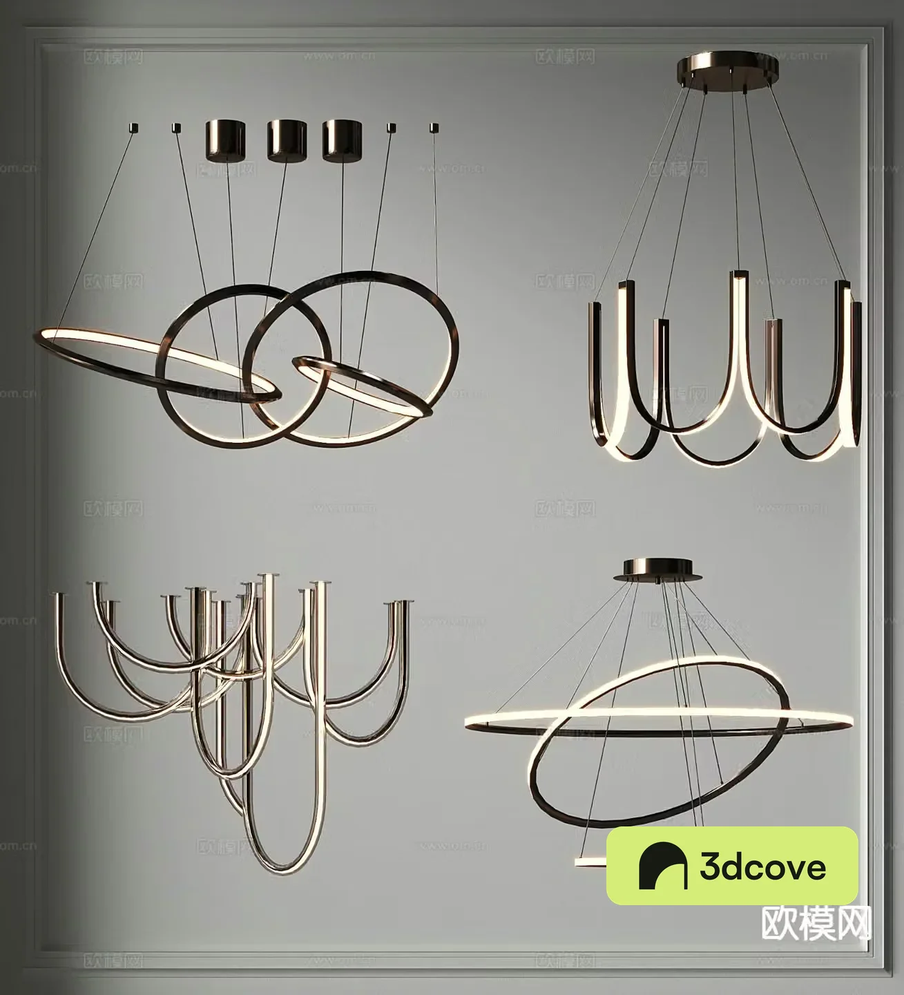 Modern metal chandelier